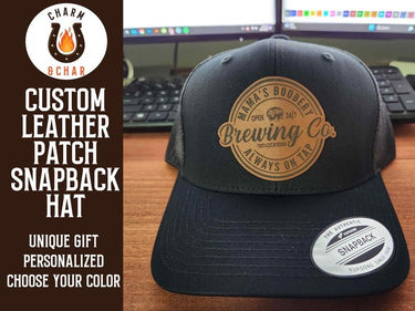 Mama's Boobery Breastfeeding Leather Patch Trucker Hats - Classic Colors - Trucker Hat - Charm and Char
